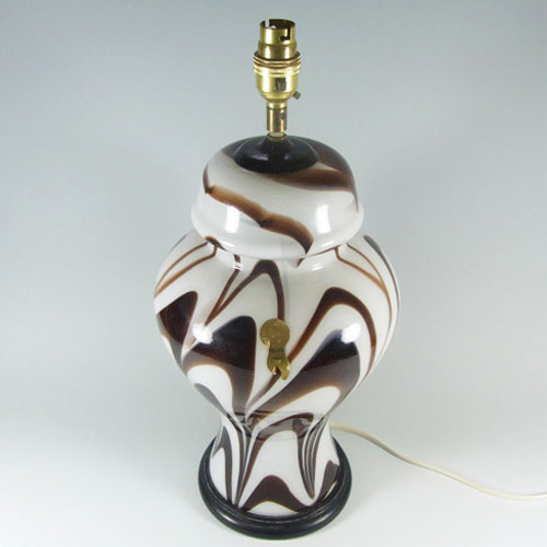 Vetrolinea Opaline Italian Empoli Marbled Glass Lamp - Label - Click Image to Close