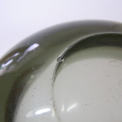 Orrefors Sven Palmqvist Smoky Glass Fuga Bowl - Marked - Click Image to Close