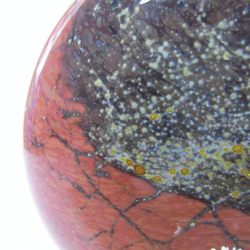 (image for) Phoenician Maltese Red + Grey Glass Vase - Signed - Click Image to Close