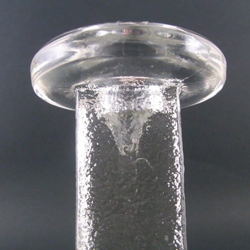 Pukeberg Swedish Textured Glass Candlestick - Labelled - Click Image to Close