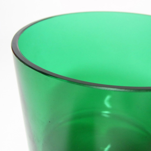 Pukeberg Swedish Green Glass Vase - Labelled - Click Image to Close