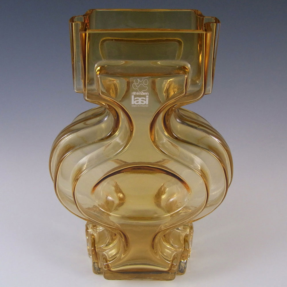 (image for) Riihimaki #1310 Riihimaen Amber Glass Helena Tynell 'Emma' Vase - Click Image to Close
