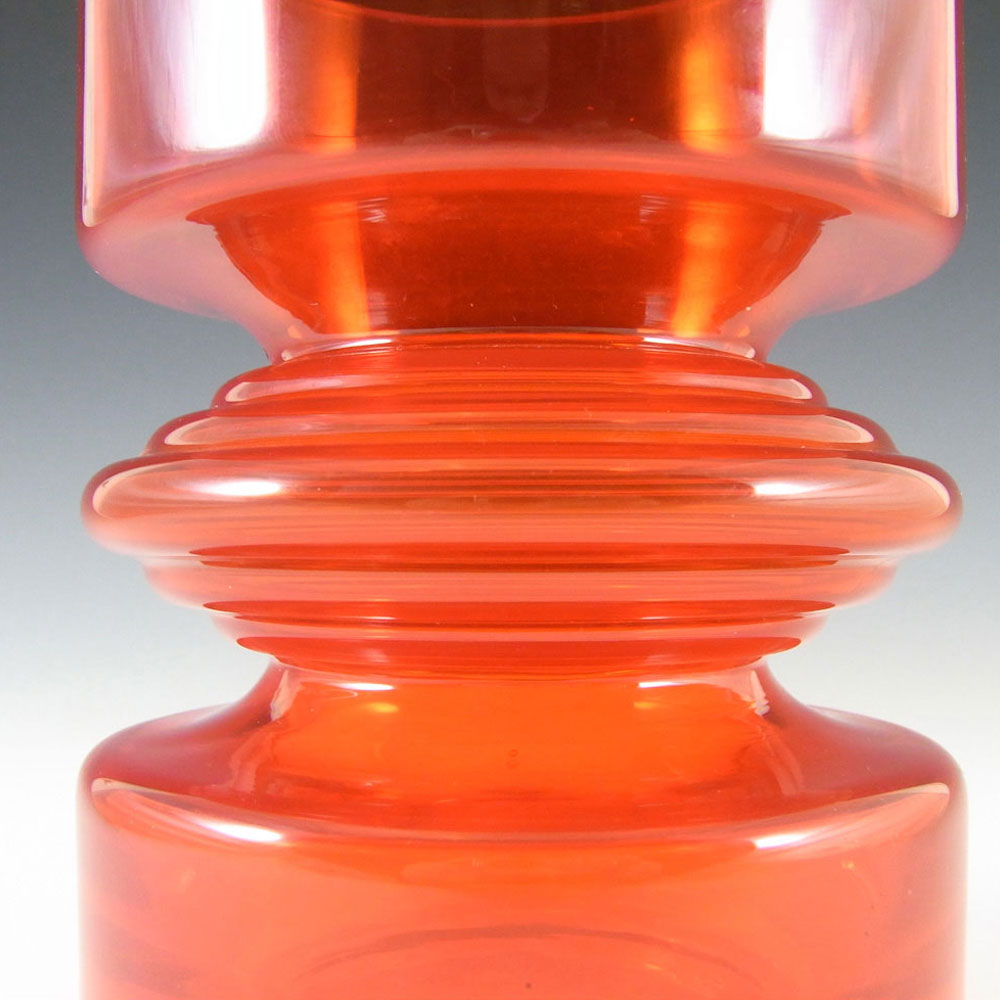 Riihimaki #1442 Riihimaen Nanny Still Red Glass 'Tiimalasi' Vase - Click Image to Close