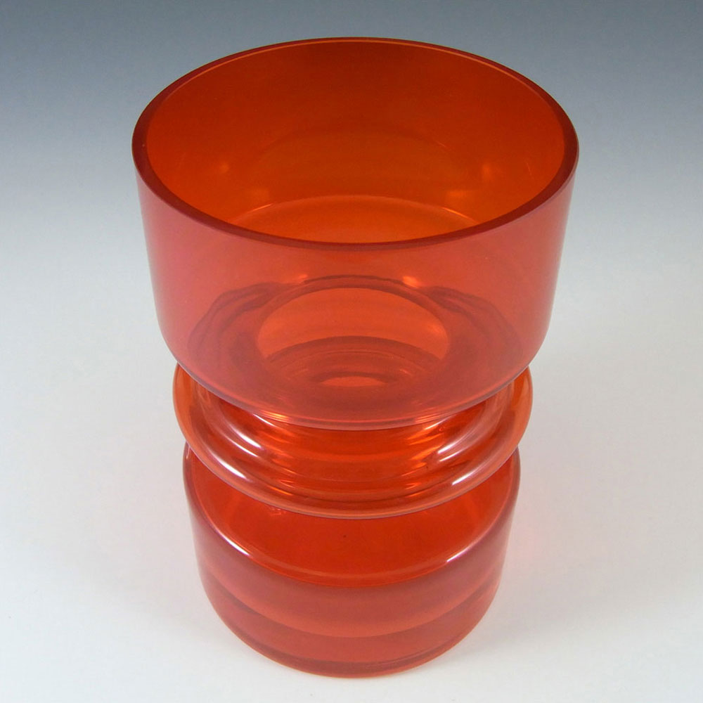 Riihimaki #1442 Riihimaen Nanny Still Red Glass 'Tiimalasi' Vase - Click Image to Close