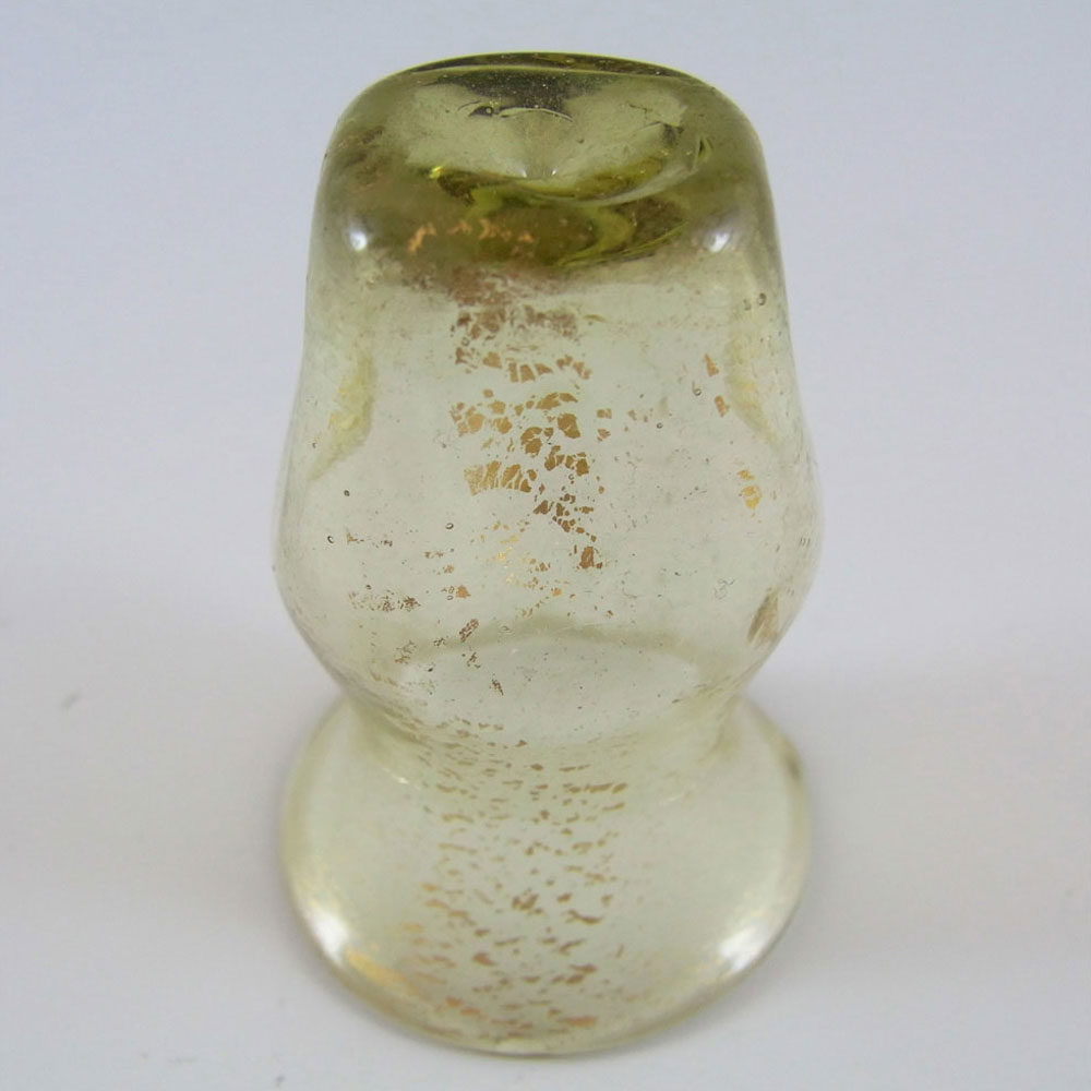 Salviati Murano Amber Glass Gold Leaf Vase - Click Image to Close