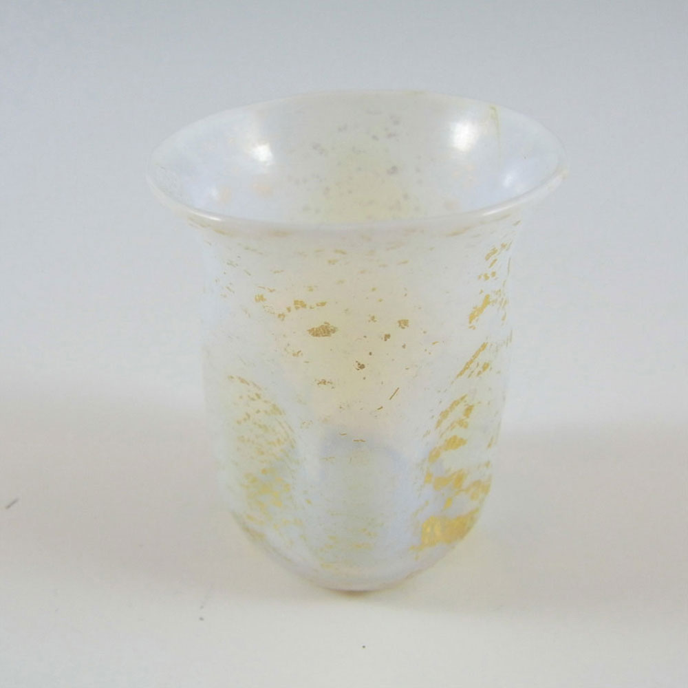 Salviati Murano Opalescent Glass Gold Leaf Vase - Click Image to Close