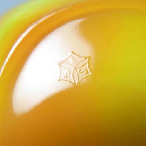 (image for) Sasaki Japanese Orange Cased Glass Bowl/Ashtray - Click Image to Close