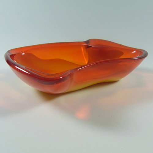 (image for) Sasaki Japanese Orange Cased Glass Bowl/Ashtray - Click Image to Close