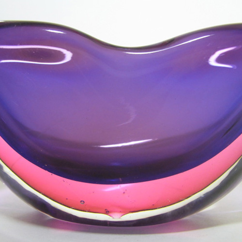 Archimede Seguso Murano Sommerso Glass Bowl - Labelled - Click Image to Close