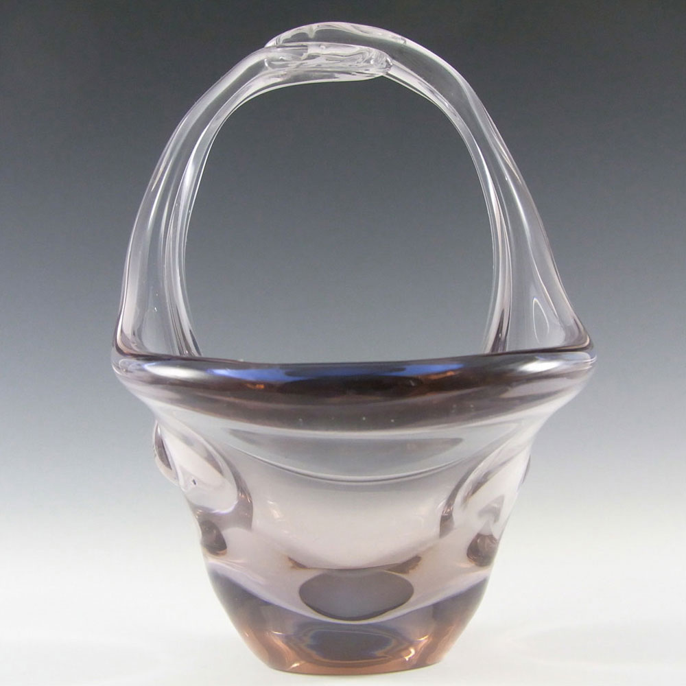 Skrdlovice #51100 Czech Pink & Blue Glass Bowl by Jan Beránek - Click Image to Close