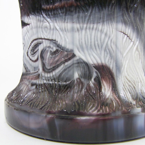 Victorian 1890's Purple Malachite/Slag Glass Vase - Click Image to Close