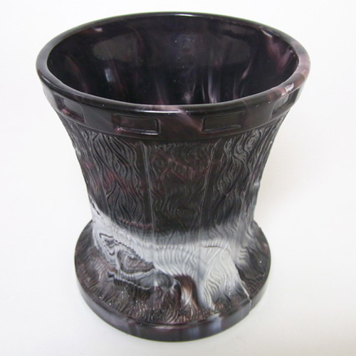 Victorian 1890's Purple Malachite/Slag Glass Vase - Click Image to Close