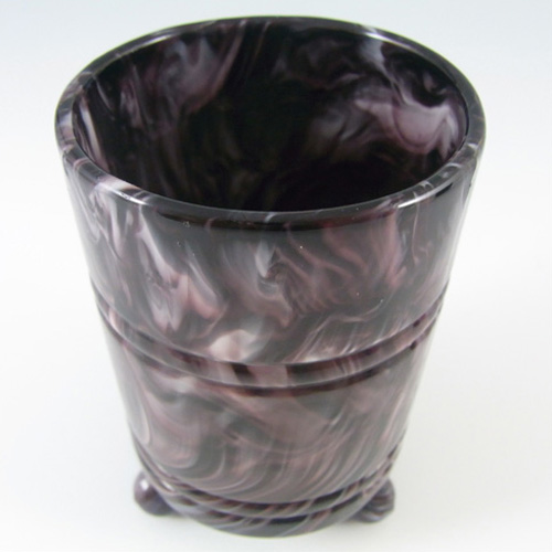 (image for) Pair of Victorian 1890's Purple Malachite/Slag Glass Vases - Click Image to Close