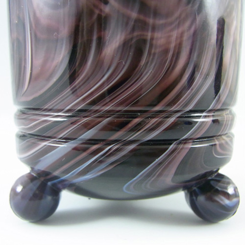 Pair of Victorian 1890's Purple Malachite/Slag Glass Vases - Click Image to Close
