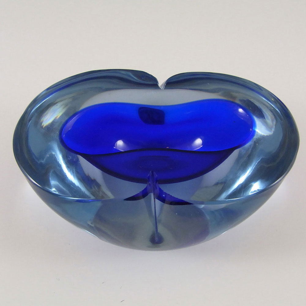 (image for) Murano Geode Blue Sommerso Glass Figure Eight Bowl - Click Image to Close