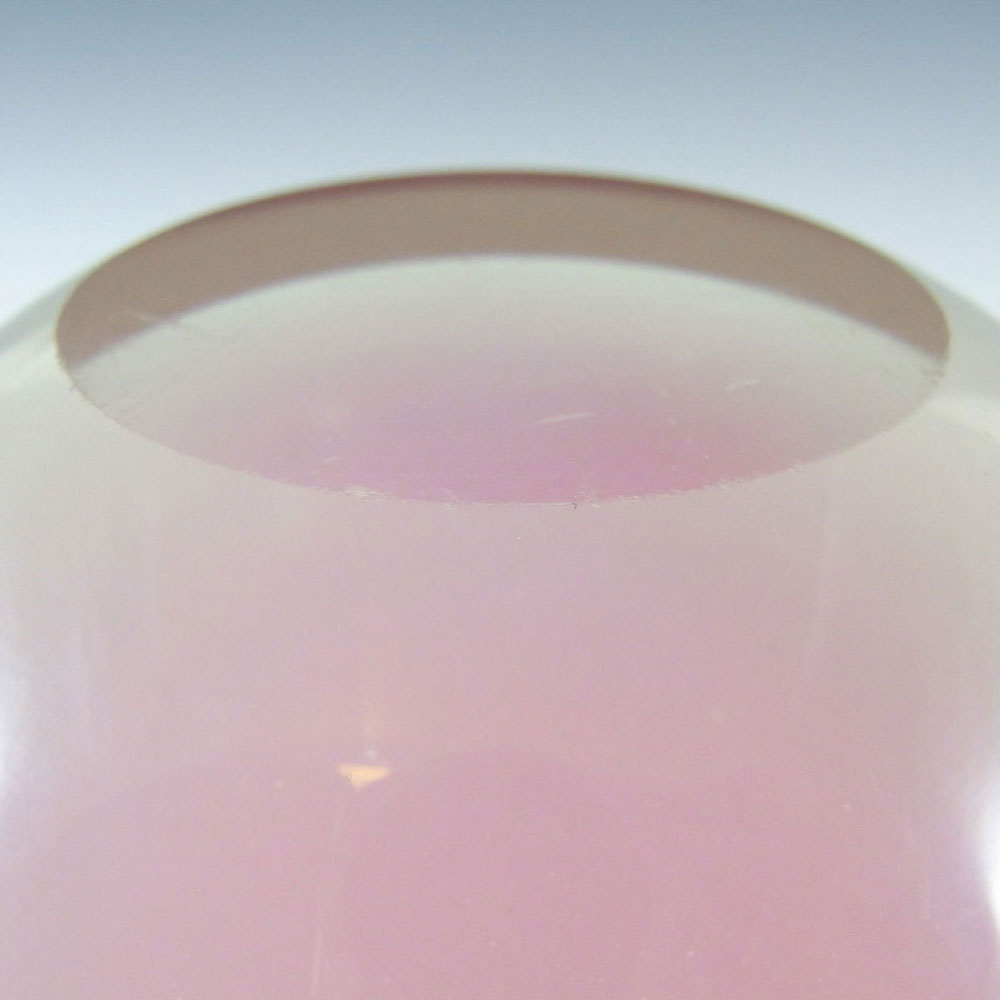 (image for) Murano/Venetian Pink + White Cased Glass Globe Vase - Click Image to Close
