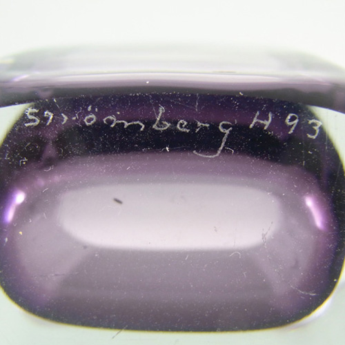 (image for) Strömberg #H93 Swedish Purple Cased Glass Vase / Cigarette Holder - Signed - Click Image to Close
