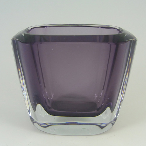 (image for) Strömberg #H93 Swedish Purple Cased Glass Vase / Cigarette Holder - Signed - Click Image to Close