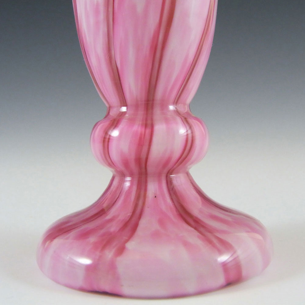 (image for) Welz 1940's Czech Pink Glass 'Vertical Stripes' Vase - Click Image to Close