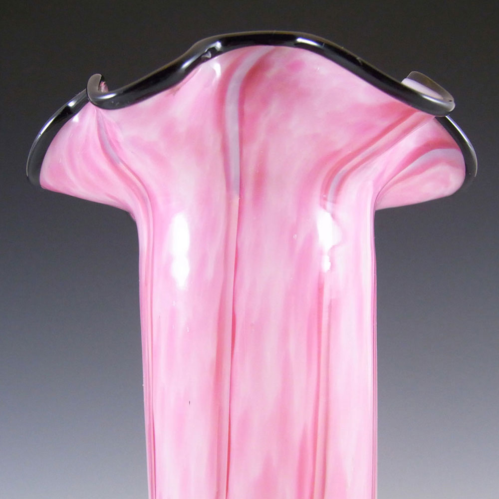 (image for) Welz 1940's Czech Pink Glass 'Vertical Stripes' Vase - Click Image to Close