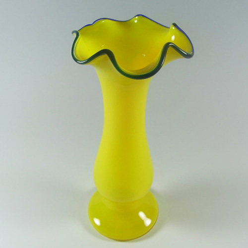 (image for) Czech/Bohemian 1930's Yellow & Black Tango Glass Vase - Click Image to Close