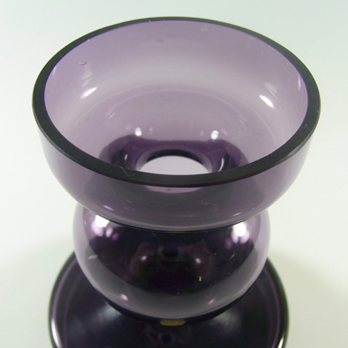 (image for) Alfred Taube Purple Glass Candle Holder/Vase - Labelled - Click Image to Close