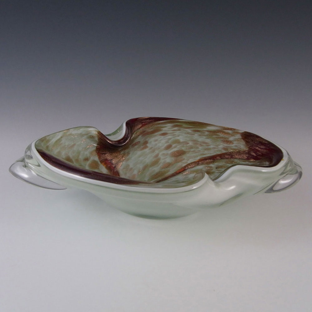 (image for) Fratelli Toso Murano Copper Aventurine Purple Glass Bowl - Click Image to Close