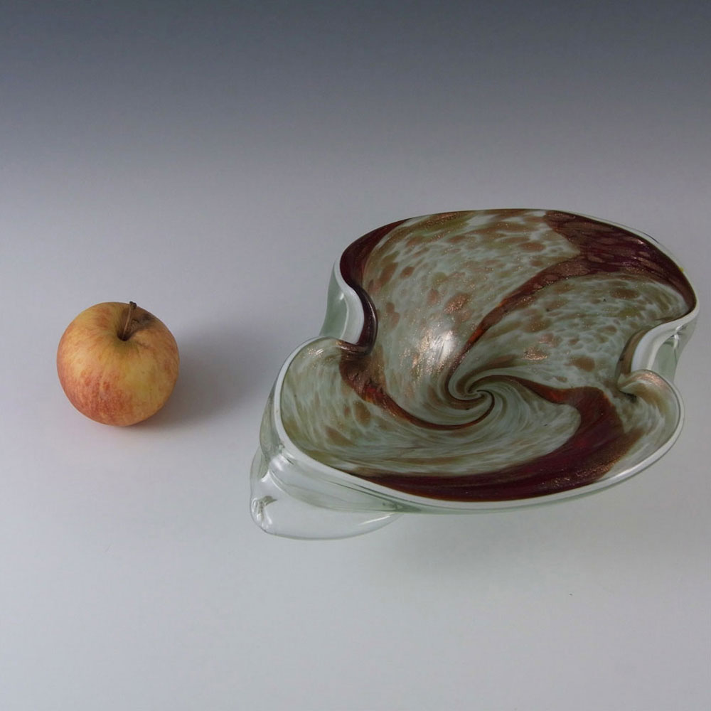 (image for) Fratelli Toso Murano Copper Aventurine Purple Glass Bowl - Click Image to Close