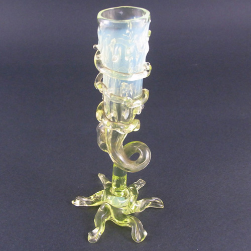 (image for) John Walsh Victorian 1890's Vaseline/Uranium Glass Vase - Click Image to Close