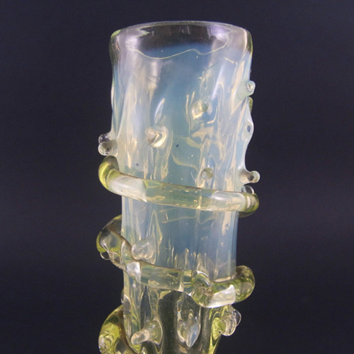 John Walsh Victorian 1890's Vaseline/Uranium Glass Vase - Click Image to Close
