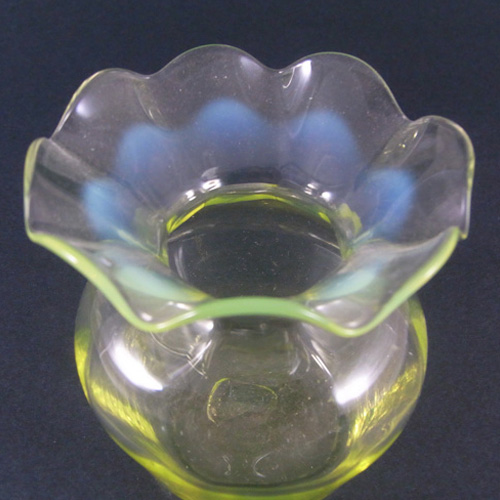 (image for) Victorian 1900's Vaseline/Uranium Glass Posy Vase - Click Image to Close