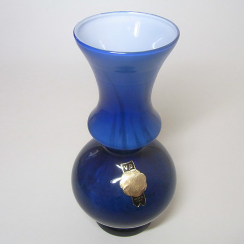V.B. Opaline Florence Italian Empoli Glass Vase - Labelled - Click Image to Close
