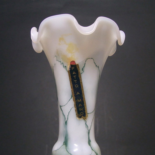 (image for) Stelvia Italian 'Fatto A Mano' Sandy Glass Vase - Label - Click Image to Close