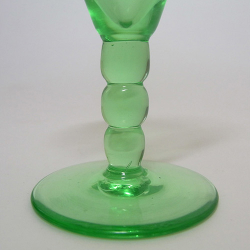Thomas Webb Uranium Glass 'Venetian Ripple' Sherry Glasses - Click Image to Close