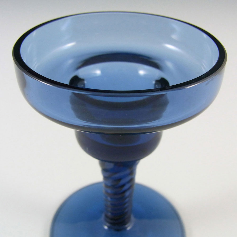 Wedgwood/Stennett-Willson Blue Glass Helix Candlestick RSW601/1 - Click Image to Close