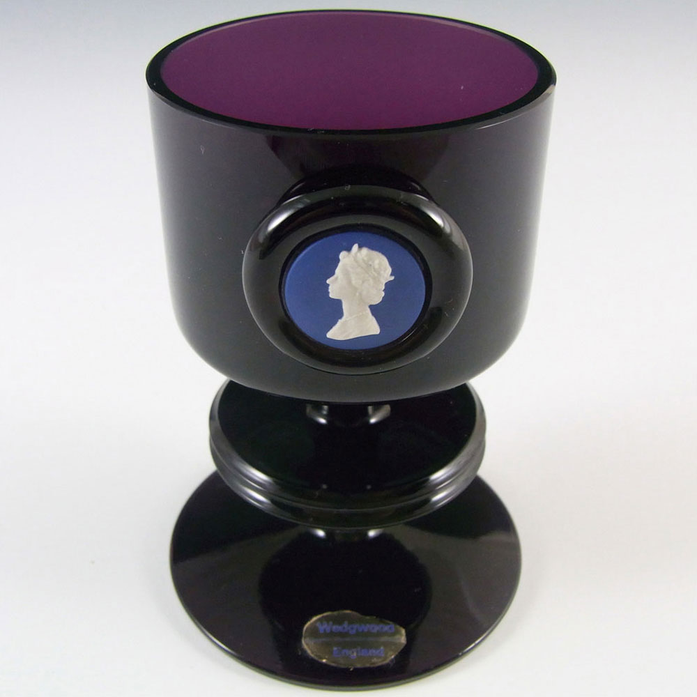 MARKED Wedgwood Amethyst Glass Sheringham Candlestick RSW13/1 - Click Image to Close