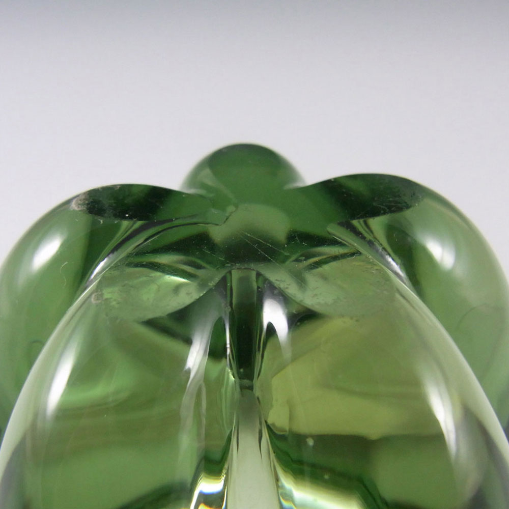 Whitefriars #9392 Sea Green Glass Lobed Vase - Click Image to Close