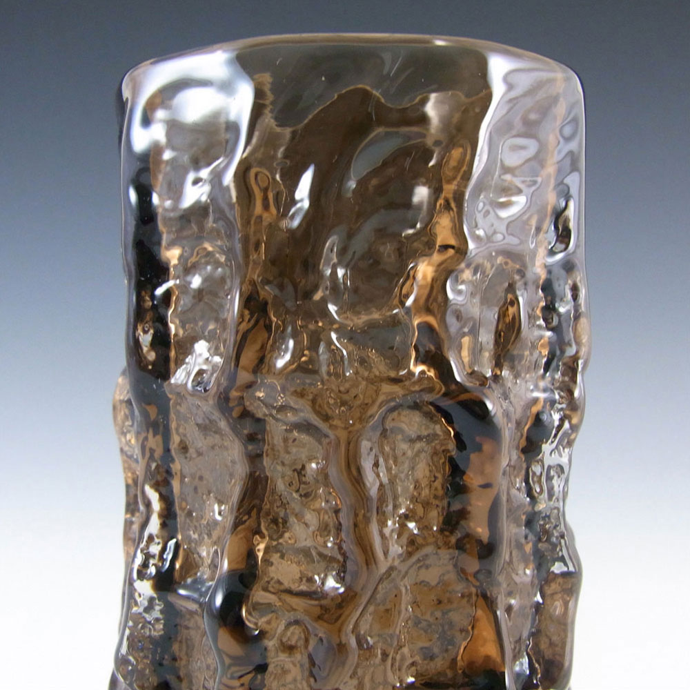 (image for) Whitefriars #9689 Baxter Cinnamon Glass 6" Textured Bark Vase - Click Image to Close
