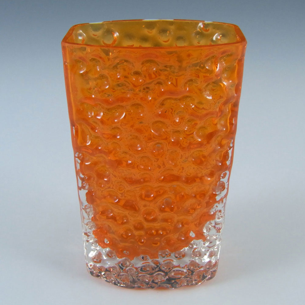 Whitefriars #9762 Baxter Tangerine Glass 4.75" Nailhead Vase - Click Image to Close