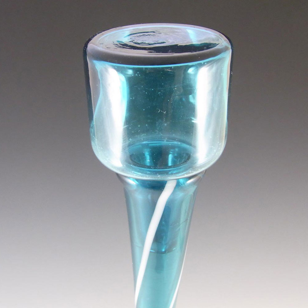Cristalleria Artistica Toscana / Alrose Empoli Blue & White Glass Bottle - Click Image to Close