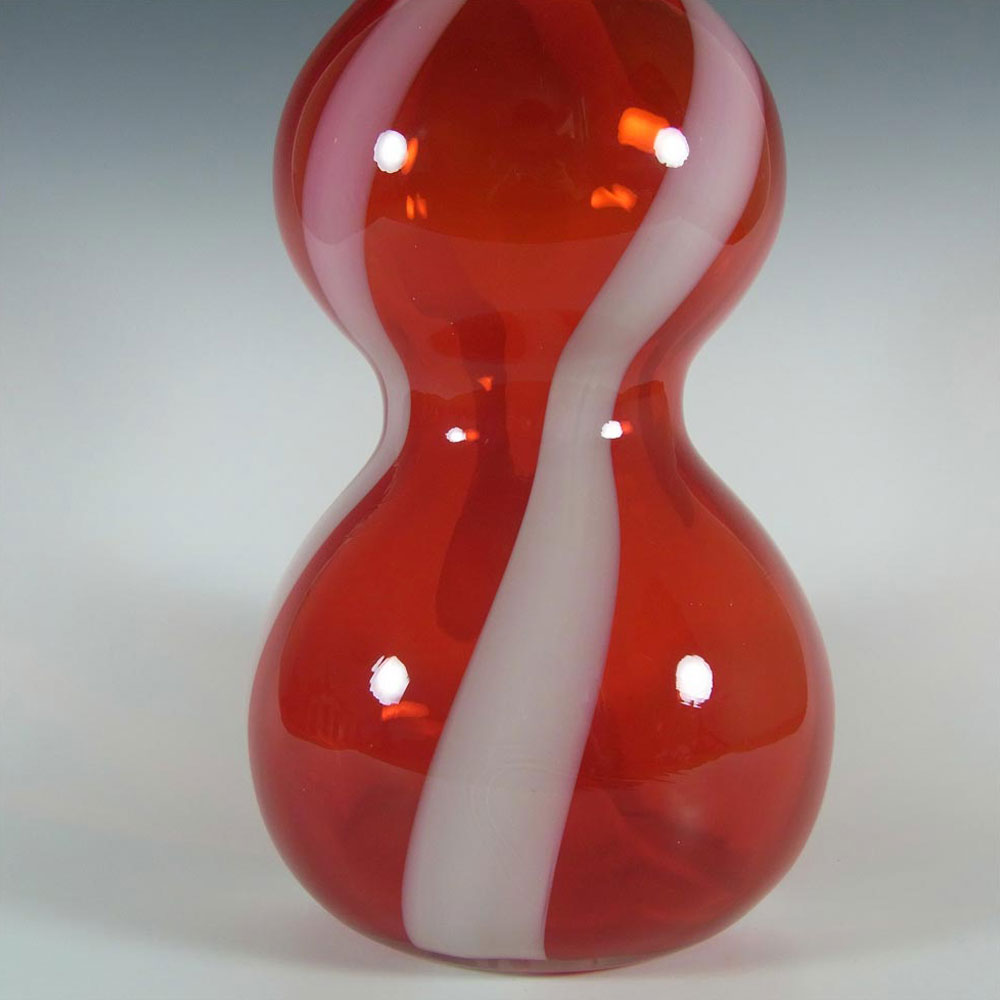 (image for) Cristalleria Artistica Toscana / Alrose Empoli Red & White Glass Bottle - Click Image to Close