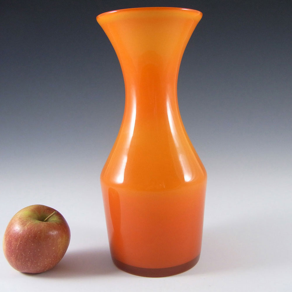 Alsterfors 1970's Scandinavian Orange Cased Glass 9.5" Vase - Click Image to Close