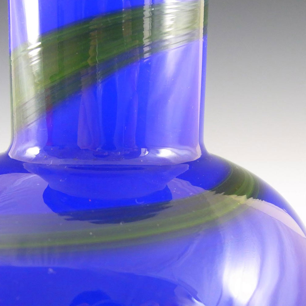 (image for) Alsterfors #S5104 Blue & Green Glass Vase Signed "P. Ström 69" - Click Image to Close