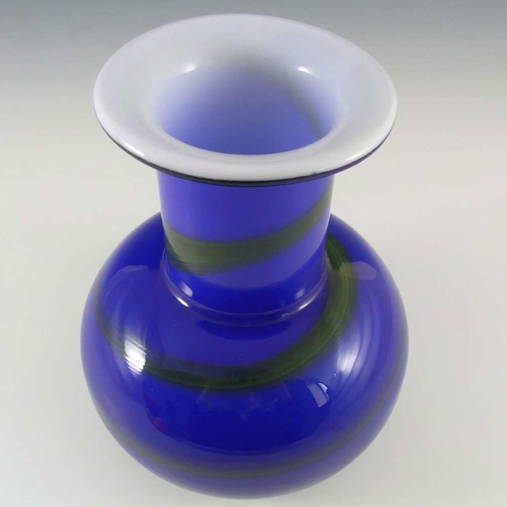 (image for) Alsterfors #S5104 Blue & Green Glass Vase Signed "P. Ström 69" - Click Image to Close