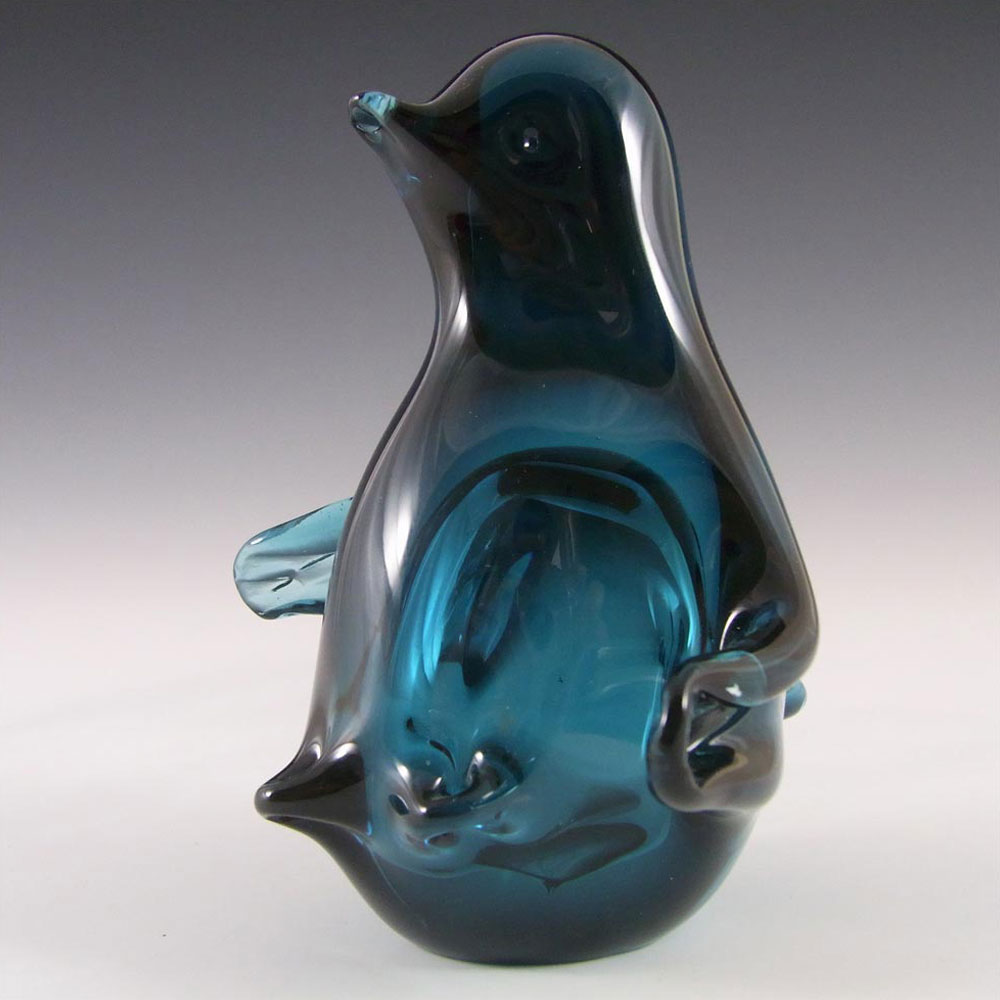 (image for) Mdina Maltese Turquoise Glass Penguin - Signed + Label - Click Image to Close