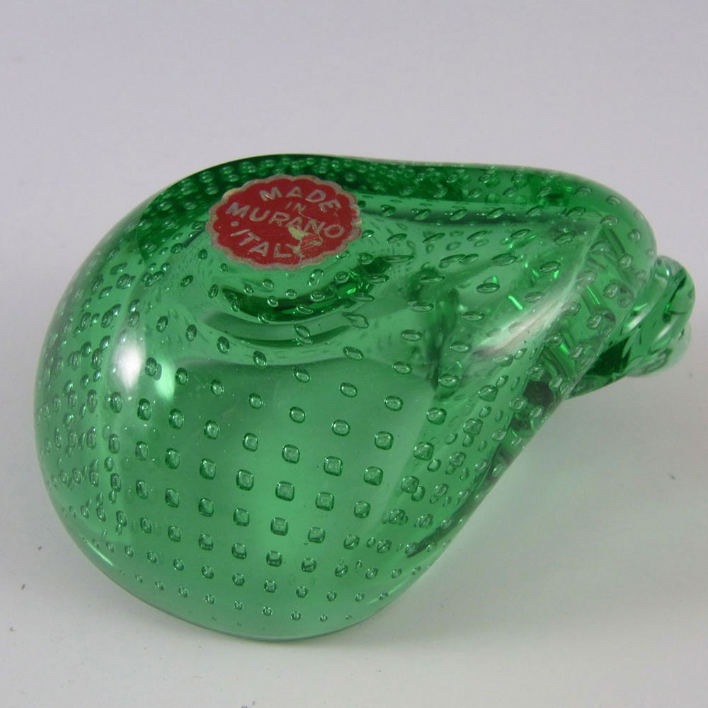 (image for) Archimede Seguso Green Murano Glass Shell Bowl - Label - Click Image to Close