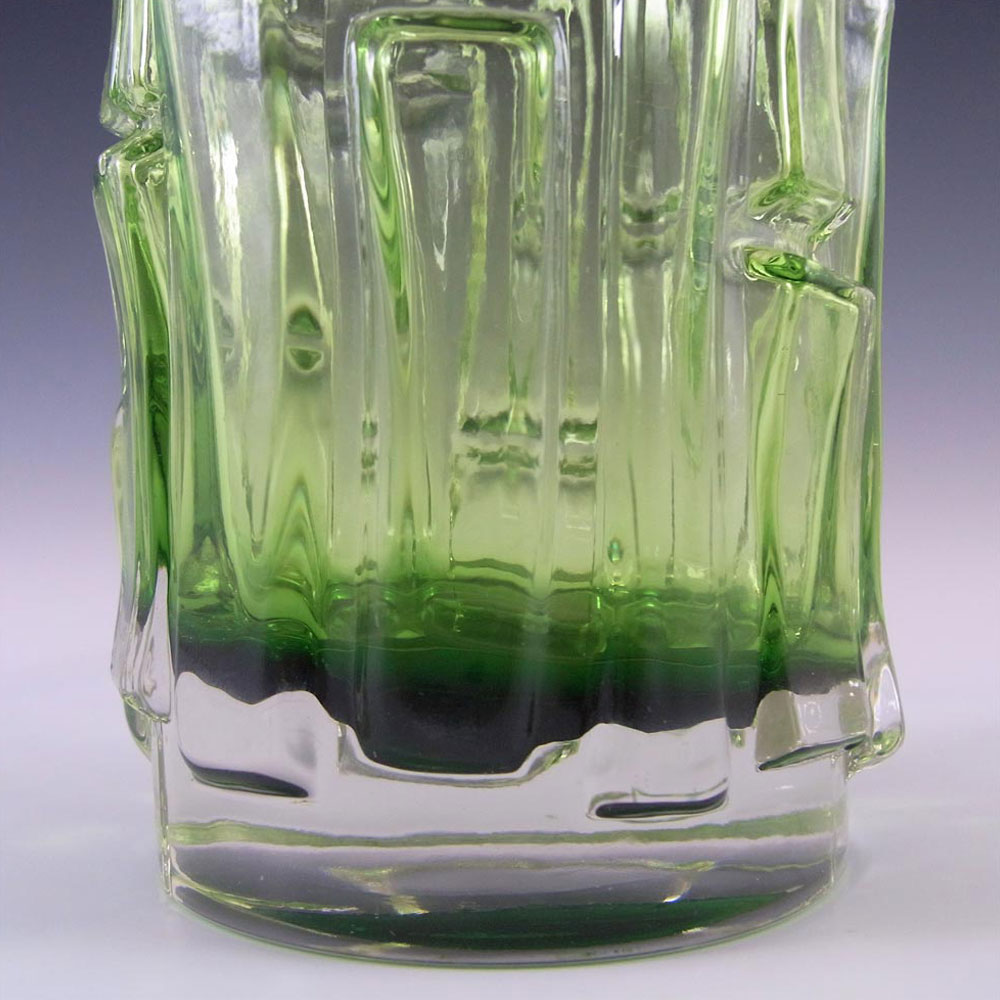(image for) Aseda Swedish Green Glass Bark 9.5" Vase - Bo Borgstrom B5/832 - Click Image to Close