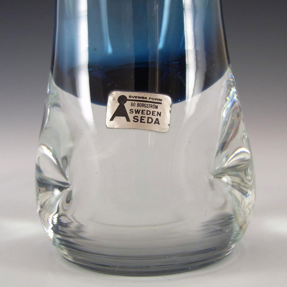 (image for) Aseda Swedish Blue Glass Vase by Bo Borgstrom #4807 - Click Image to Close