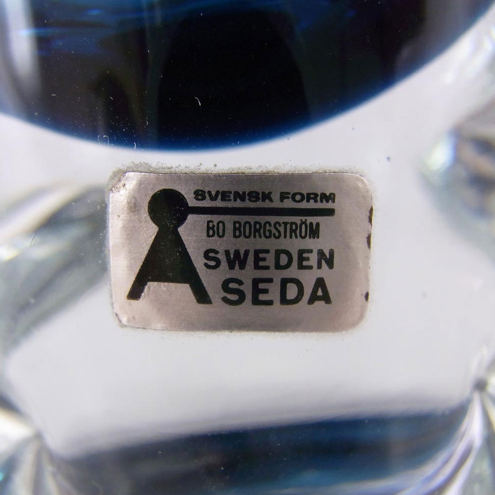 Aseda Swedish Blue Glass Vase by Bo Borgstrom #4807 - Click Image to Close
