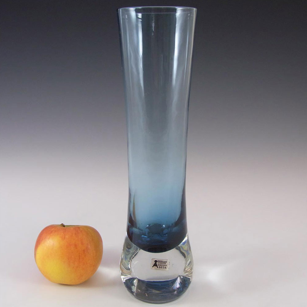 (image for) Aseda Swedish Blue Glass Vase by Bo Borgstrom #4807 - Click Image to Close